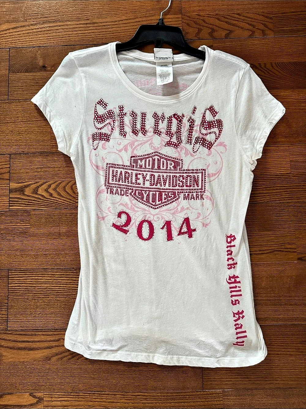 Harley-Davidson Sturgis 2014 Black Hills Rally Rhinestone Embellished T-Shirt